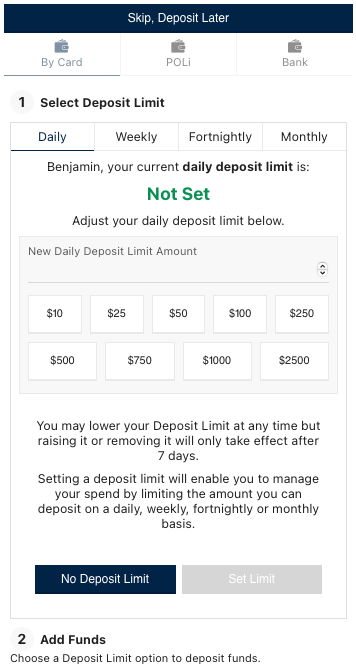 Bet Nation Deposit Limit
