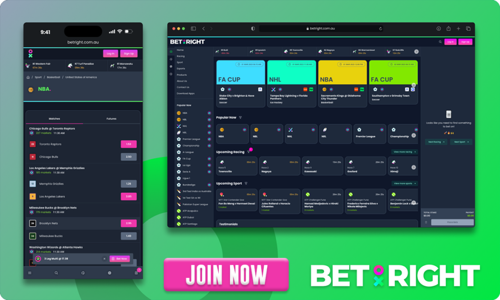 Bet Right Betting Site User Interface