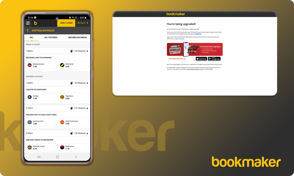 Bookmaker Betting Site User Interface