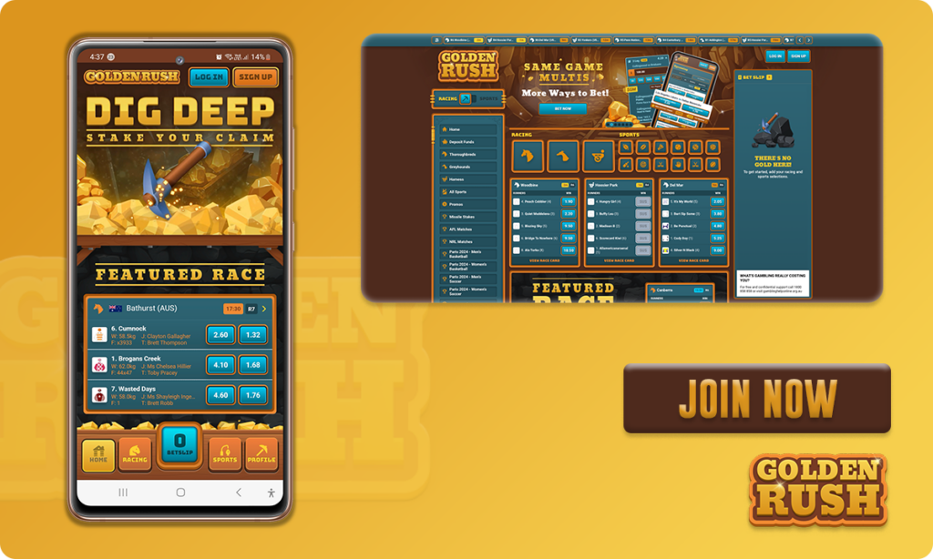 GoldenRush Betting Site User Interface