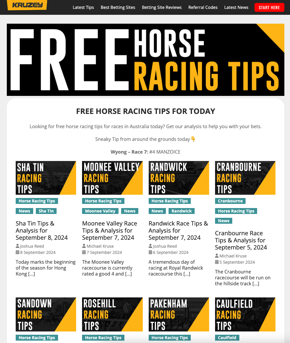 KRUZEY Horse Racing Tips