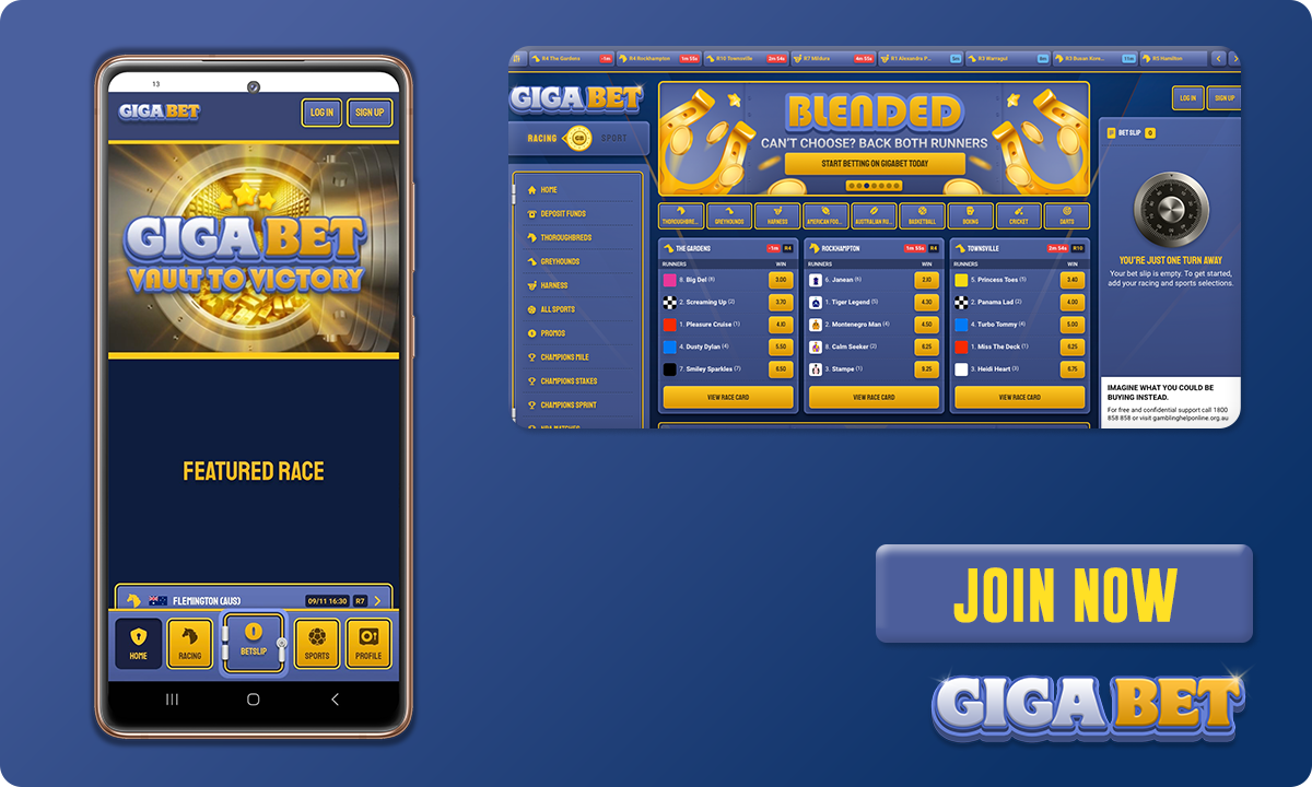 GigaBet Betting Site User Interface